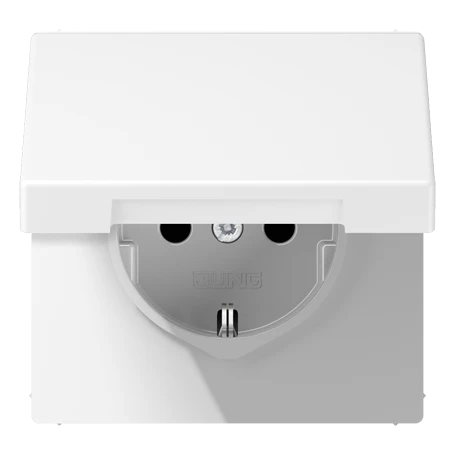 SCHUKO® socket, screw terminals, duroplastic lacquered, matt snow white