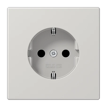 SCHUKO® socket, screw terminals, duroplastic, light grey