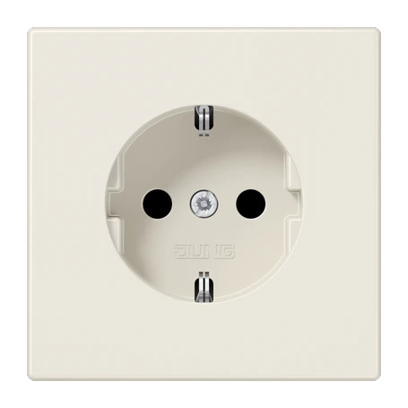 Wandcontactdoos met randaarde, schroefklemmen, Safety Plus, duroplast, wit
