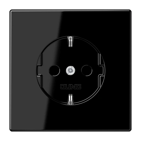 SCHUKO® socket, screw terminals, duroplastic, black