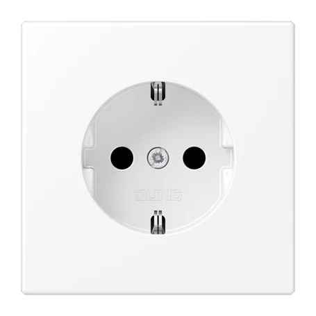 SCHUKO® socket, screw terminals, duroplastic lacquered, matt snow white