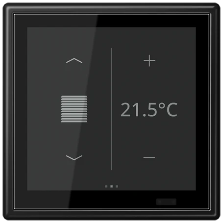 KNX room controller LS TOUCH with frame LS 990, Secure, matt graphite black