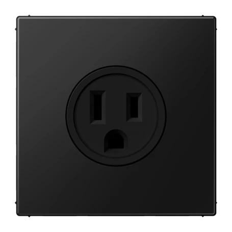 Socket, US NEMA system, screw terminals, thermoplastic lacquered, matt graphite black 