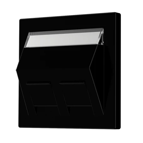 Centre plate for mounting adapter 30°, 2-gang, black