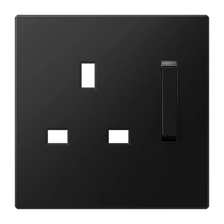 Centre plate for socket insert 571 G-KO, thermoplastic lacquered, matt graphite black 