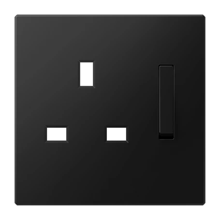 Centre plate for socket insert 571 G, thermoplastic lacquered, matt graphite black 