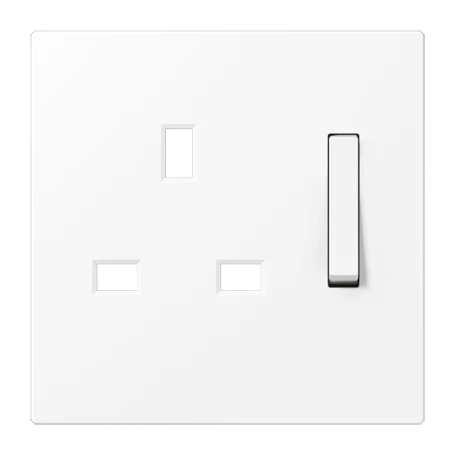 Centre plate for socket insert 571 G, thermoplastic lacquered, matt snow white