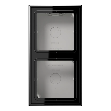 Surface cap 2-gang, black