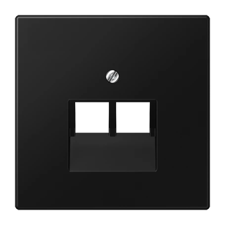 Centre plate for IAE/UAE sockets, 2 x 8-pole, matt graphite black