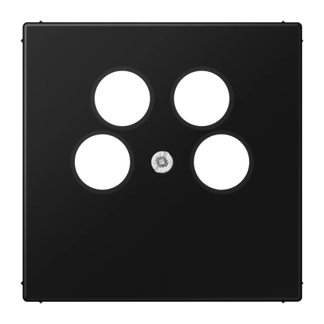 Afdekking 1-voudig, voor 4-gats SAT-TV-aansluitdoos (Axing), grafietzwart mat