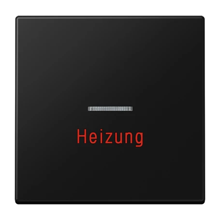 Copritasto 1 canale, scritta "Heizung", illuminabile, nero grafite opaco