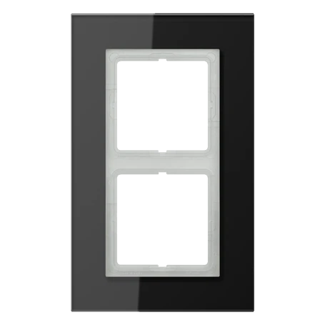 Glass frame 2-gang, black