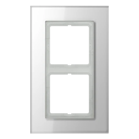 Glass frame 2-gang, white