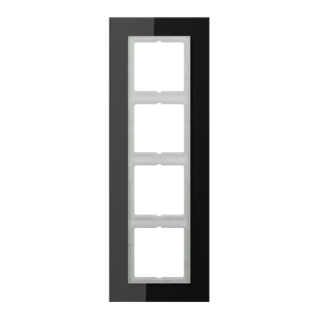Glass frame 4-gang, black