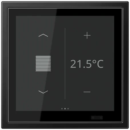 KNX room controller LS TOUCH with frame LS ZERO, Secure, matt graphite black