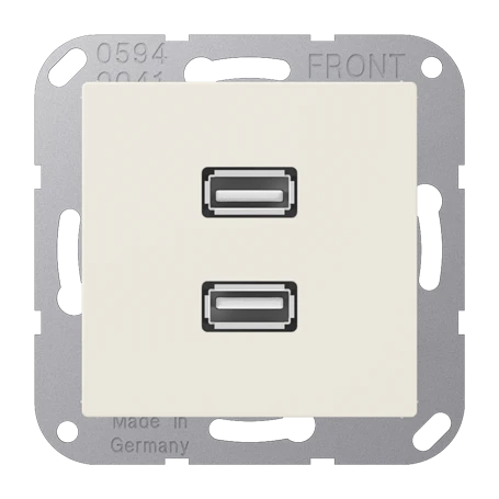 2 x USB 2.0, weiß (ivory)