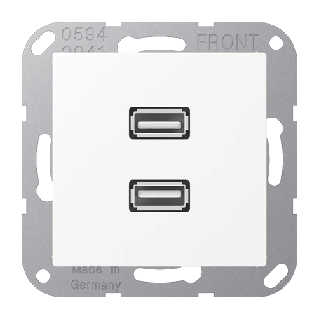 2 x USB 2.0, schneeweiß matt