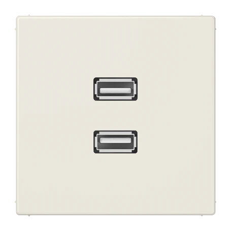2 x USB 2.0, weiß (ivory)