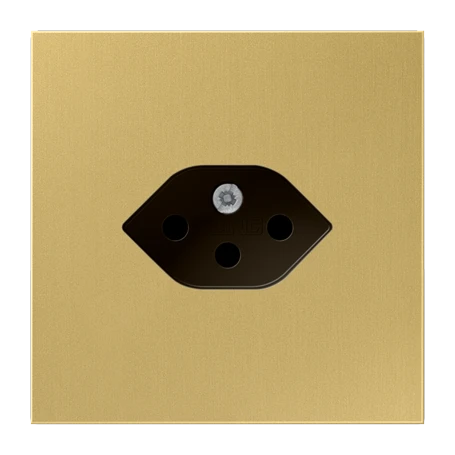 Einfach-Steckdose, Schweizer Norm, Typ 13, Messing classic