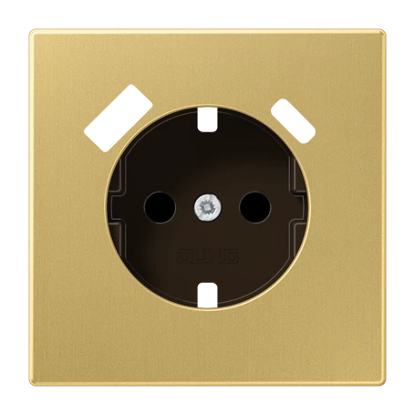 Centre plate for SCHUKO® socket insert with USB charger, Safety Plus, classic brass