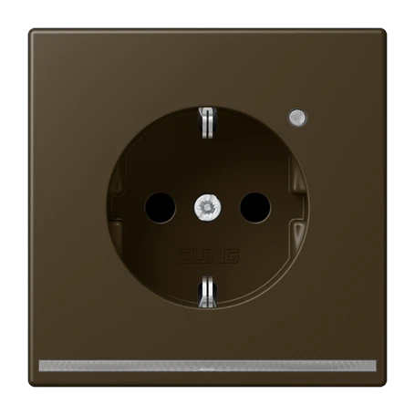 Enchufe SCHUKO® con luz de orientación LED, Safety Plus, termoplástico lacado, latón antik