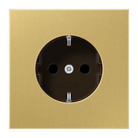 SCHUKO® socket, Safety Plus, classic brass