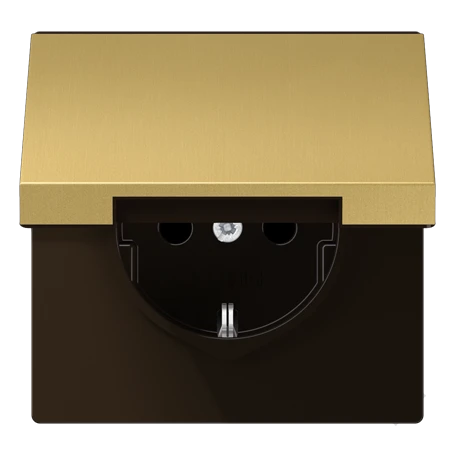 SCHUKO® socket, classic brass