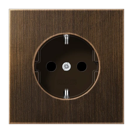 SCHUKO® socket, screw terminals, antique brass