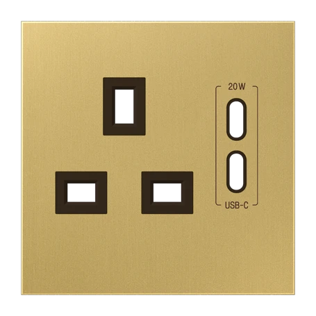 Centre plate for socket insert 521 G-CC20, classic brass