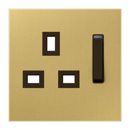 Centre plate for socket insert 571 G-KO, classic brass