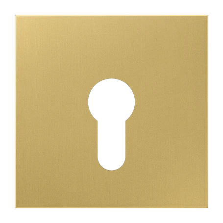Centre plate, for key switch without protection against dismounting, classic brass