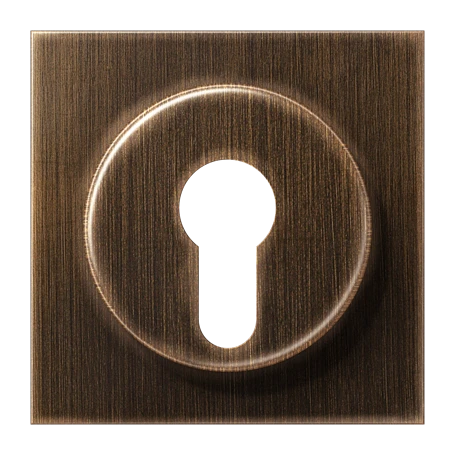 Centre plate, for key switch with protection against dismounting, antique brass