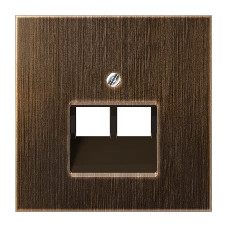 Centre plate for IAE/UAE sockets, 2 x 8-pole, antique brass