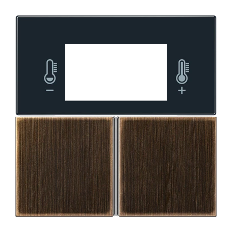 Cover kit 3-gang, F40 Room controller, antique brass