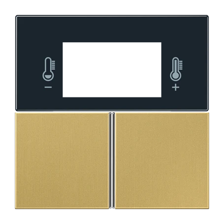 Cover kit 3-gang, F40 Room controller, classic brass