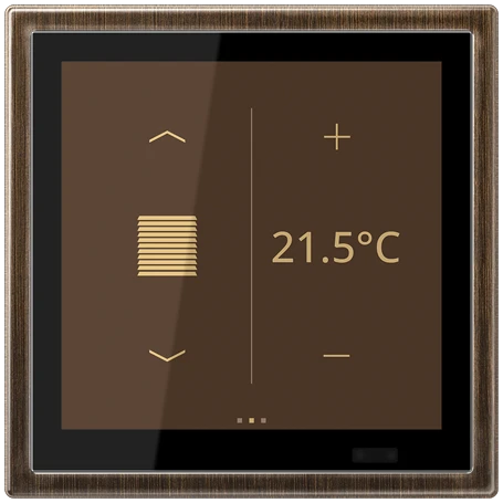 KNX Raumcontroller LS TOUCH mit Rahmen LS 990, Secure, Messing antik