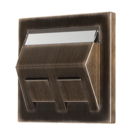 Centre plate for mounting adapter 30°, 2-gang, antique brass