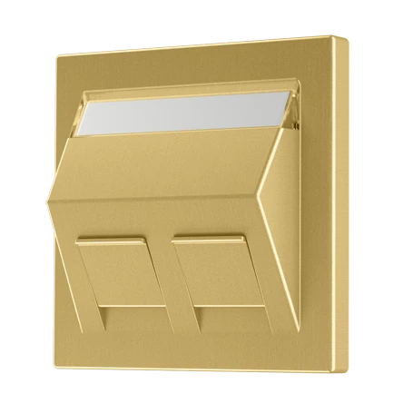 Centre plate for mounting adapter 30°, 2-gang, classic brass