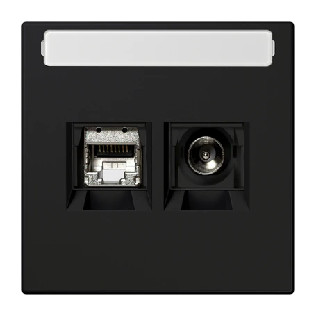Smart TV socket, matt graphite black