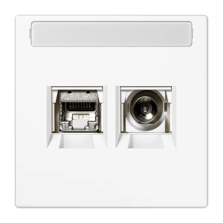 Smart TV socket, matt snow white