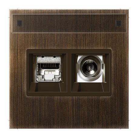 Smart TV socket, antique brass