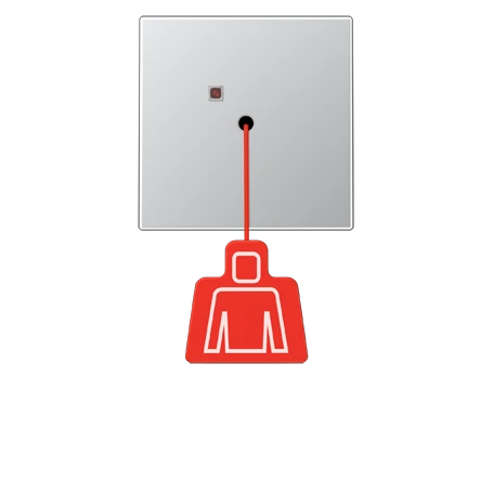 Pull cord push-button, aluminium