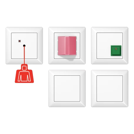 Conjunto de chamadas de emergência com UPS, branco