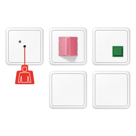 Conjunto de chamadas de emergência com UPS, branco