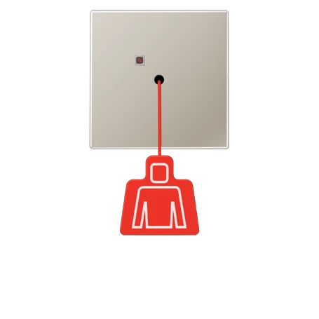 Pull cord push-button, stainless steel