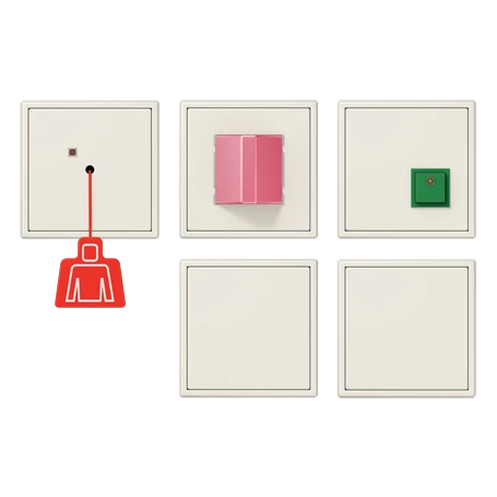 Conjunto de chamadas de emergência com UPS, marfim
