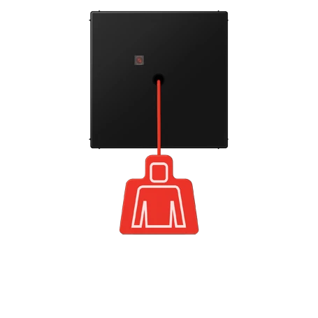 Pull cord push-button, matt graphite black