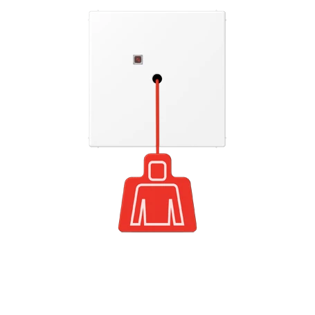 Botão com cordão, branco mate