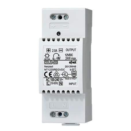 Alimentatore, DC 12 V, da guida DIN, 2 UM