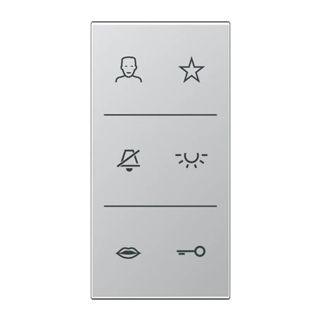 Symbol cover video 3-gang, F50, aluminium